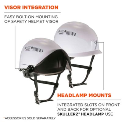 Image showing  Skullerz 8975V Class C Safety Helmet with Visor Kit, White, Anti-Fog Clear Lens