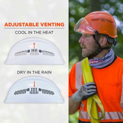 Image showing 5 th Ergodyne Skullerz 8975V Class C Safety Helmet with Visor Kit, White, Anti-Fog Clear Lens