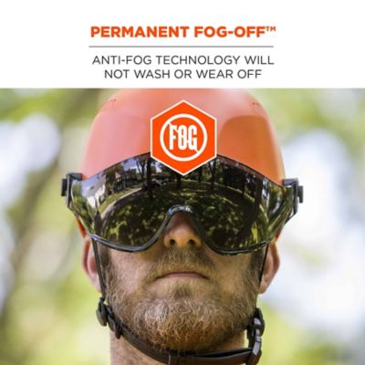 Image showing 8 th Ergodyne Skullerz 8975V Class C Safety Helmet with Visor Kit, White, Anti-Fog Clear Lens