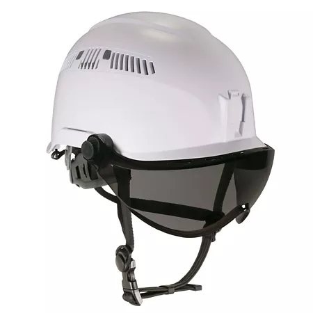 Ergodyne Skullerz 8975V Class C Safety Helmet with Visor Kit White Anti-Fog Smoked Lens Hard Hats