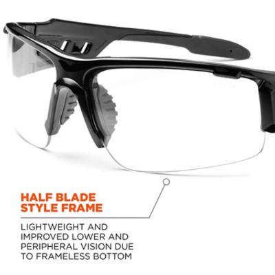Image showing 7 th Ergodyne Skullerz Dagr Safety Glasses/Sunglasses, Black Frame, Clear Lens