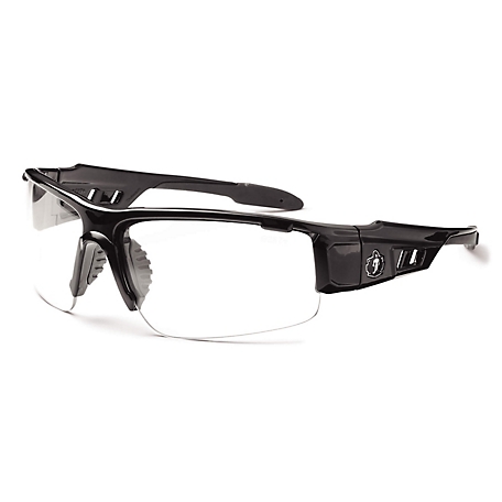 Ergodyne Skullerz Dagr Safety Glasses/Sunglasses, Black Frame, Anti-Fog Clear Lenses