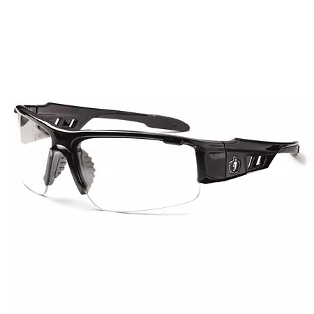 Ergodyne Skullerz Dagr Safety Glasses/Sunglasses Black Frame Clear Anti-Fog Lens Safety Glasses