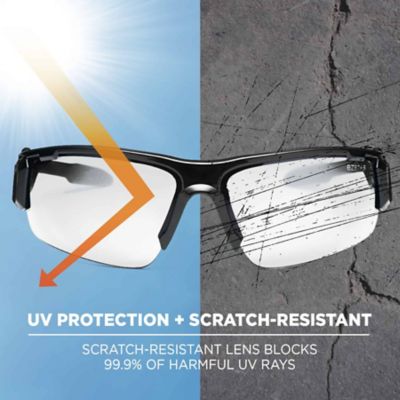 Image showing  Skullerz Dagr Safety Glasses/Sunglasses, Black Frame, Anti-Fog Clear Lens