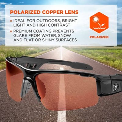 Image showing  Dagr Safety Glasses, Black Frame, Polarized Copper Lens
