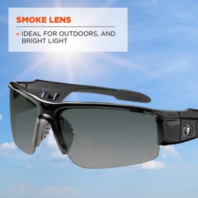 Image showing  Skullerz Dagr Safety Glasses/Sunglasses, Black Frame, Smoke Lens