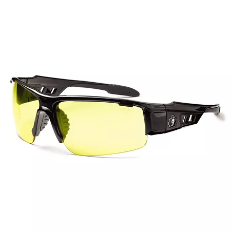 Ergodyne Dagr safety glasses black frame yellow lenses Safety Glasses