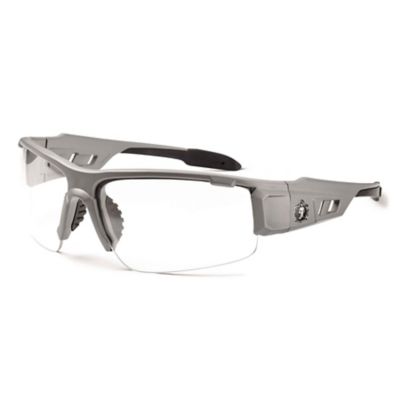Ergodyne Skullerz Dagr Safety Glasses/Sunglasses, Matte Gray Frame, Clear Lenses