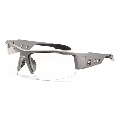 Ergodyne Skullerz Dagr Safety Glasses/Sunglasses Matte Gray Frame Clear Lens Safety Glasses