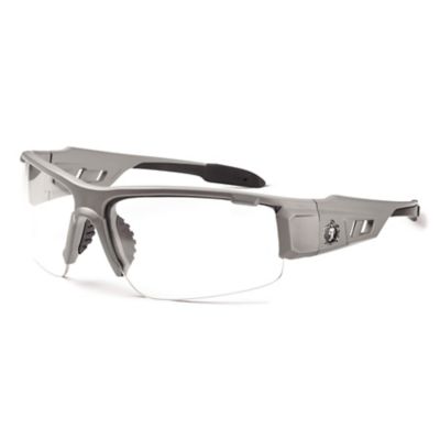 Ergodyne Skullerz Dagr Safety Glasses/Sunglasses, Matte Gray Frame, Anti-Fog Clear Lenses
