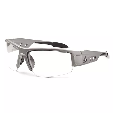 Ergodyne Skullerz Dagr Safety Glasses/Sunglasses Matte Gray Frame Clear Anti-Fog Lens Safety Glasses