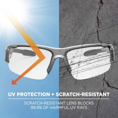 Image showing  Skullerz Dagr Safety Glasses/Sunglasses, Matte Gray Frame, Anti-Fog Clear Lens