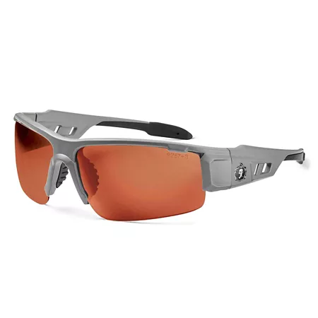 Ergodyne Skullerz Dagr Safety Glasses/Sunglasses Matte Gray Frame Copper Polarized Lenses Safety Glasses