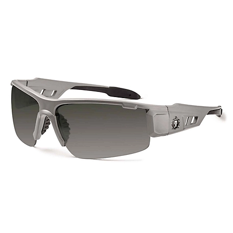 Ergodyne Skullerz Dagr Safety Glasses/Sunglasses, Matte Gray Frame, Smoke Lenses