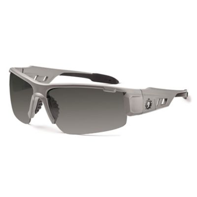 Skullerz Dagr Safety Glasses/Sunglasses, Matte Gray, Polarized Smoke Lens