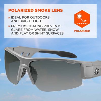 Image showing  Dagr Safety Glasses/Sunglasses, Matte Gray, Polarized Smoke Lens