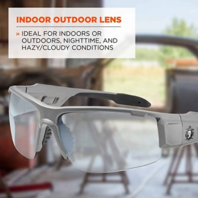 Image showing  Skullerz Dagr Safety Glasses/Sunglasses, Matte Gray Frame, Indoor/Outdoor Lens
