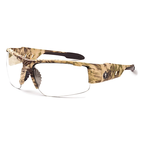 Ergodyne Skullerz Dagr Safety Glasses/Sunglasses, Kryptek Highlander Frame, Anti-Fog Clear Lenses