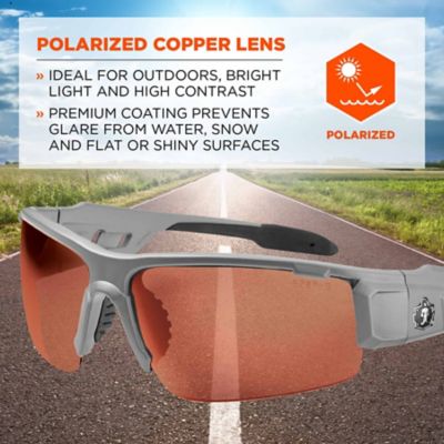 Image showing  Skullerz Dagr Safety Glasses/Sunglasses, Kryptek Highlander Frame, Polarized Copper Lens