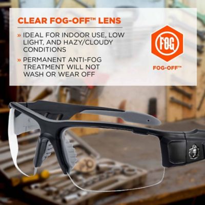 Image showing  Dagr Safety Glasses/Sunglasses, Matte Black, Anti-Fog Clear Lens
