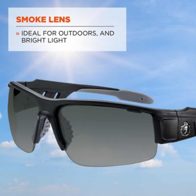 Image showing  Dagr Safety Glasses/Sunglasses, Matte Black, Anti-Fog Smoke Lens