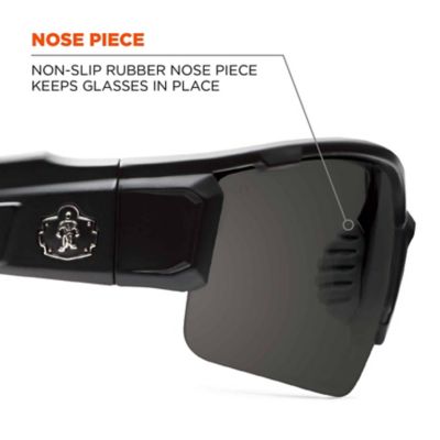 Image showing 7 th Skullerz Dagr Safety Glasses/Sunglasses, Matte Black, Anti-Fog Smoke Lens