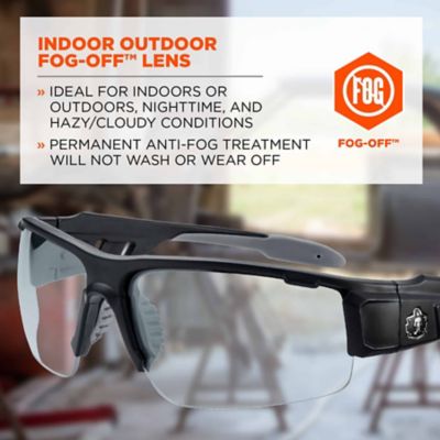 Image showing  Dagr Safety Glasses/Sunglasses, Matte Black, Anti-Fog Indoor/Outdoor Clear Lens