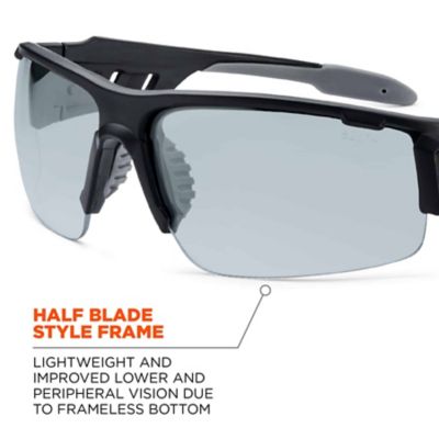Image showing 8 th Skullerz Dagr Safety Glasses/Sunglasses, Matte Black, Anti-Fog Indoor/Outdoor Clear Lens