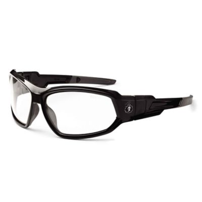 Skullerz Loki Safety Glasses/Sunglasses, Black Frame, Anti-Fog Clear Lens