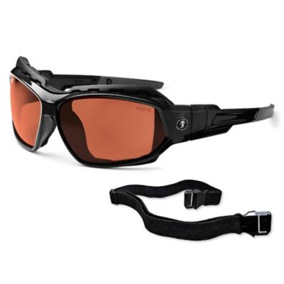 Image showing  Loki Safety Glasses/Sunglasses, Black Frame, Polarized Copper Lens