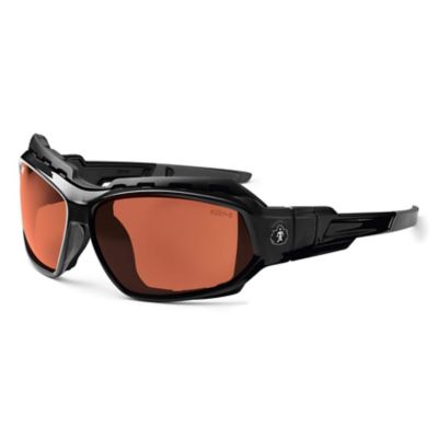Image showing  Loki Safety Glasses/Sunglasses, Black Frame, Polarized Copper Lens