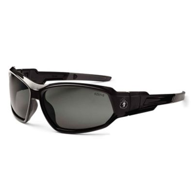 Skullerz Loki Safety Glasses/Sunglasses, Black, Polarized Smoke Lens