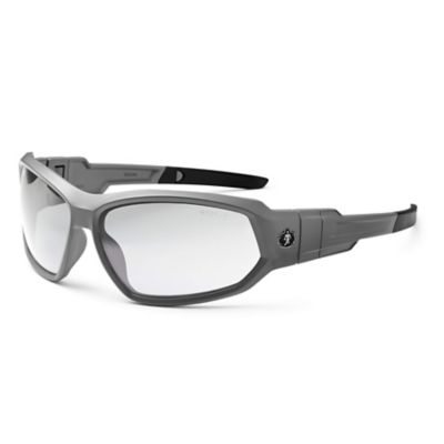 Skullerz Loki Safety Glasses/Sunglasses, Matte Gray, Clear Lens