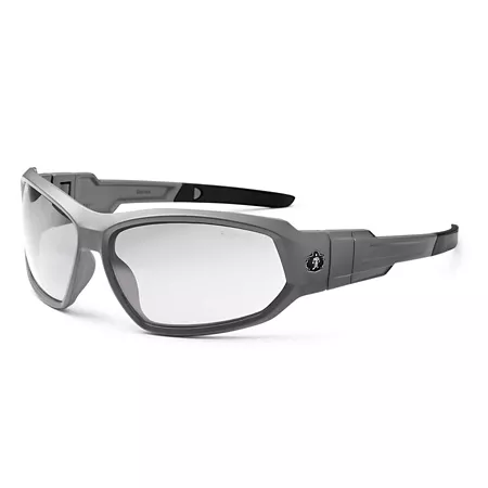 Skullerz Loki Safety Glasses/Sunglasses Matte Gray Clear Lens Safety Glasses