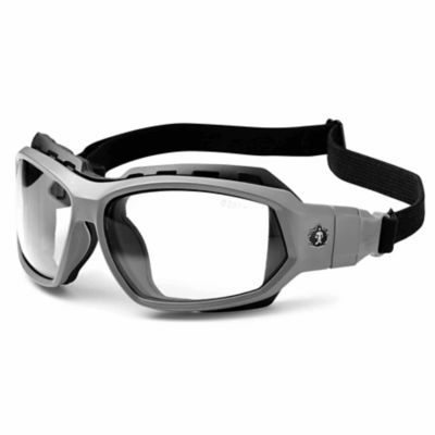 Image showing 3 th Skullerz Loki Safety Glasses/Sunglasses, Matte Gray Frame, Anti-Fog Clear Lens