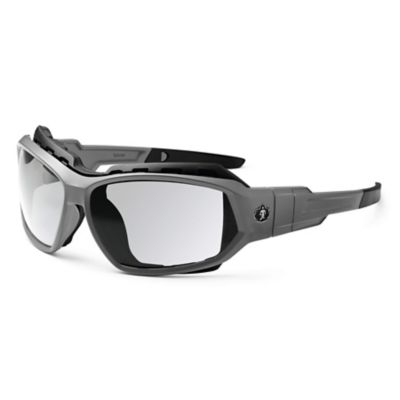 Image showing 4 th Skullerz Loki Safety Glasses/Sunglasses, Matte Gray Frame, Anti-Fog Clear Lens