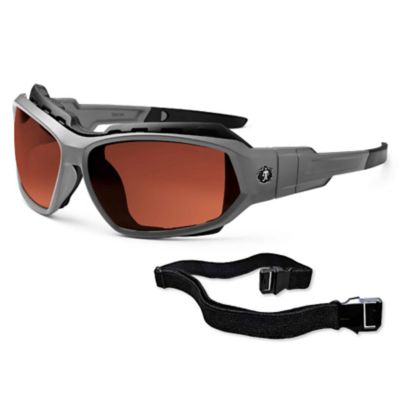 Image showing  Loki Safety Glasses/Sunglasses, Matte Gray Frame, Polarized Copper Lens