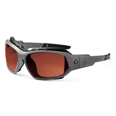 Image showing  Loki Safety Glasses/Sunglasses, Matte Gray Frame, Polarized Copper Lens