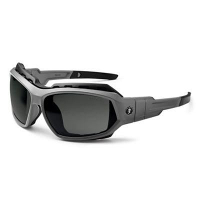 Image showing  Loki Safety Glasses/Sunglasses, Matte Gray Frame, Polarized Smoke Lens