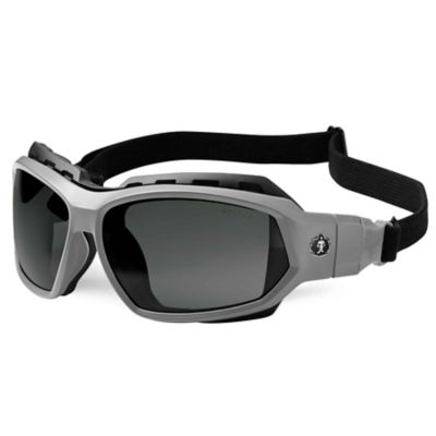 Image showing  Loki Safety Glasses/Sunglasses, Matte Gray Frame, Anti-Fog Smoke Lens