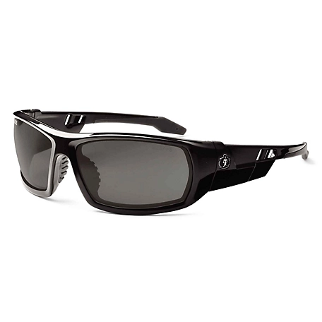 Ergodyne Skullerz Odin Safety Glasses/Sunglasses, Black Frame, Smoke Lenses