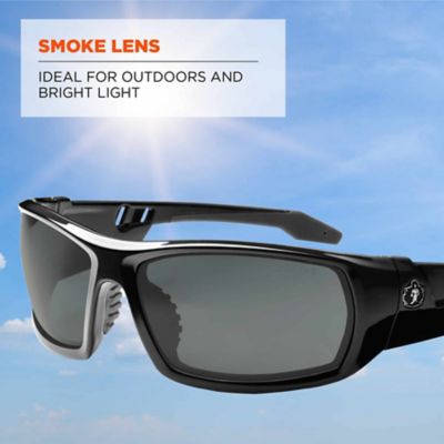 Image showing  Skullerz Odin Safety Glasses/Sunglasses, Black Frame, Smoke Lens