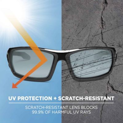 Image showing  Skullerz Odin Safety Glasses/Sunglasses, Black Frame, Silver Mirror Lens