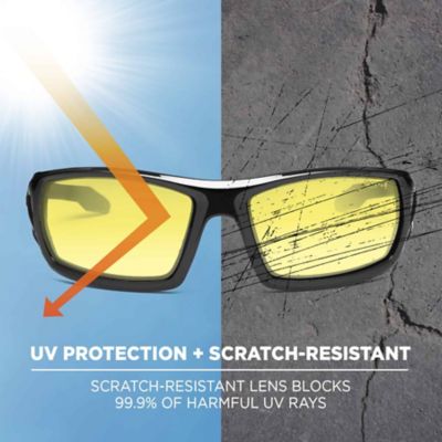 Image showing  Skullerz Odin Safety Glasses/Sunglasses, Black Frame, Yellow Lens