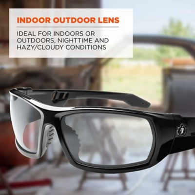 Image showing  Skullerz Odin Safety Glasses/Sunglasses, Black Frame, Indoor/Outdoor Lens