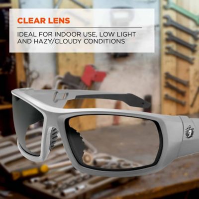 Image showing  Odin Safety Glasses/Sunglasses, Matte Gray Frame, Clear Lens