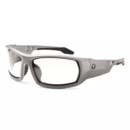 Ergodyne Skullerz Odin Safety Glasses/Sunglasses Matte Gray Frame Clear Anti-Fog Lens Safety Glasses