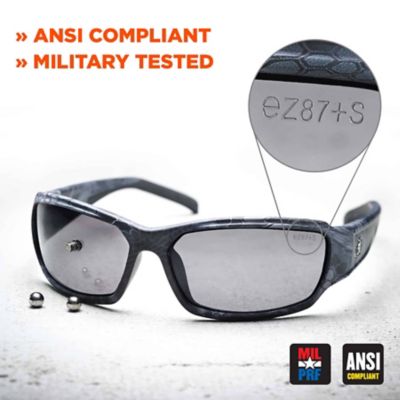 Image showing  Skullerz Odin Safety Glasses/Sunglasses, Matte Gray Frame, Polarized Smoke Lens