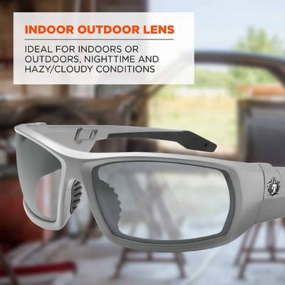 Image showing  Skullerz Odin Safety Glasses/Sunglasses, Matte Gray Frame, Indoor/Outdoor Lens