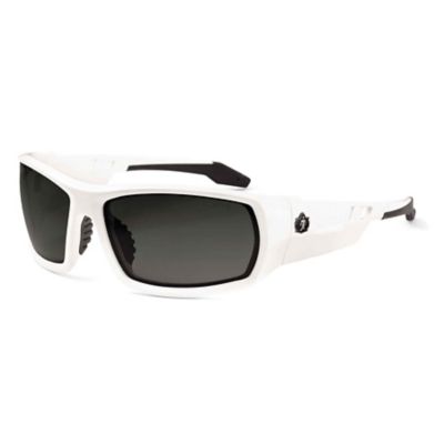 Ergodyne Skullerz Odin Safety Glasses/Sunglasses, White Frame, Smoke Lens
